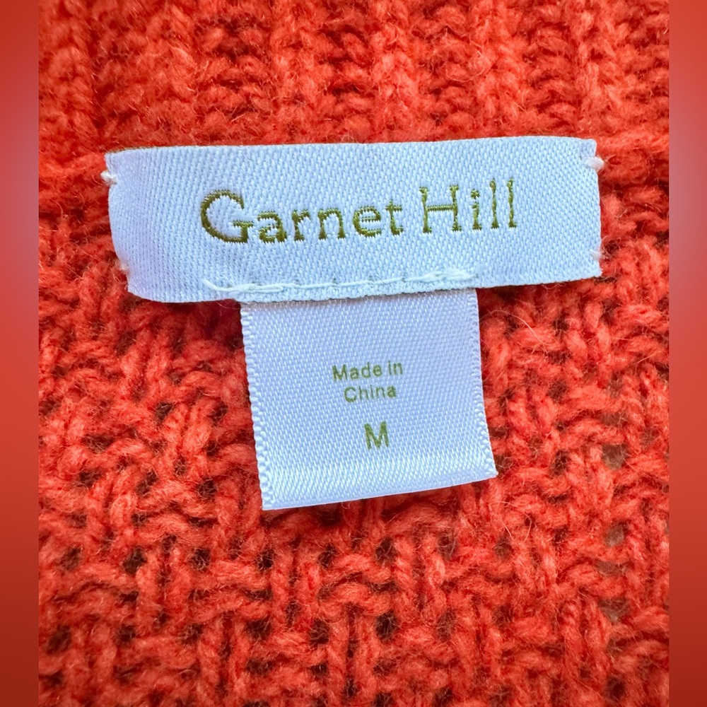 Garnet Hill Orange Sweater Size Medium - Picture 4 of 8